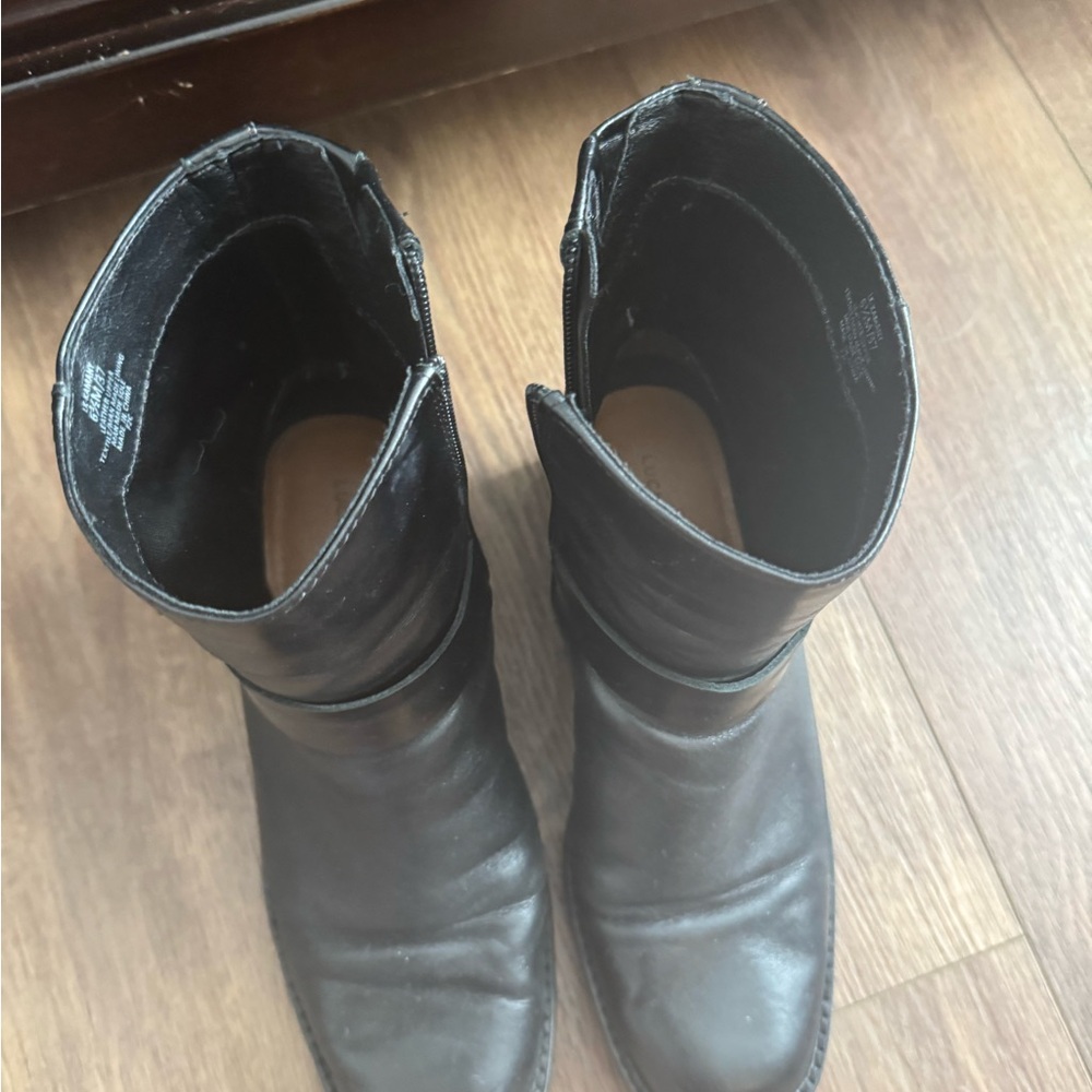 Black Leather Ankle Boots